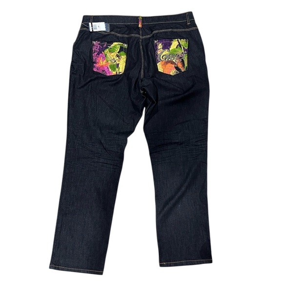 NWT Vintage Y2K Coogi Embroidered Floral Bling Logo Pocket Straight Leg Jeans - Picture 4 of 11